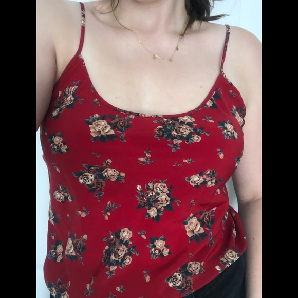 Red Floral Lingerie Tank Top - Picture 1 of 2